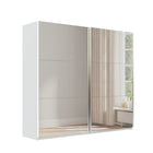 Axel 2 Door 230cm White Full Mirrored Sliding Door Wardrobe - FurniComp