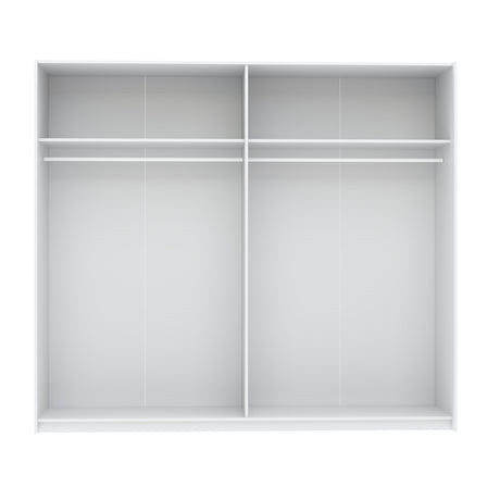 Axel 2 Door 230cm White Full Mirrored Sliding Door Wardrobe - FurniComp