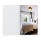 Axel 2 Door 230cm White Mirrored Sliding Door Wardrobe - FurniComp