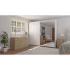 Axel 2 Door 230cm White Mirrored Sliding Door Wardrobe - FurniComp