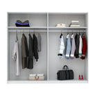 Axel 2 Door 230cm White Mirrored Sliding Door Wardrobe - FurniComp