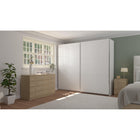 Axel 2 Door 230cm White Sliding Door Wardrobe - FurniComp