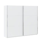 Axel 2 Door 230cm White Sliding Door Wardrobe - FurniComp