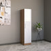 Ayla High Gloss White and Oak 1 Door Wardrobe - FurniComp