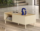 Bailey 100cm 2 Door Coffee Table - Oak & Cream - FurniComp