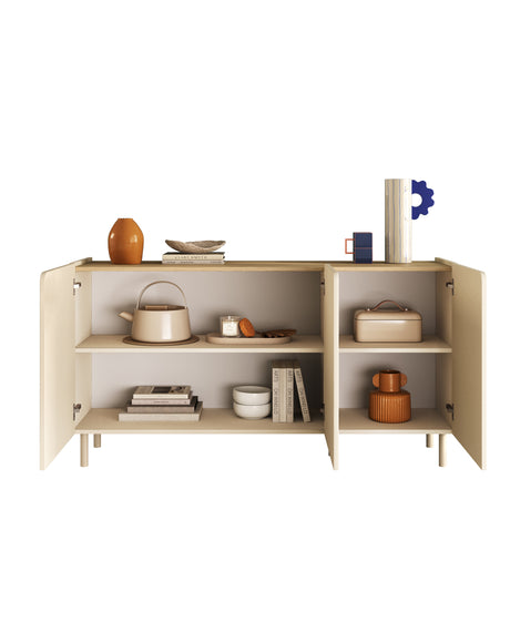 Bailey 150cm 3 Door Sideboard - Oak & Cream - FurniComp