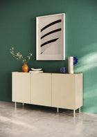 Bailey 150cm 3 Door Sideboard - Oak & Cream - FurniComp