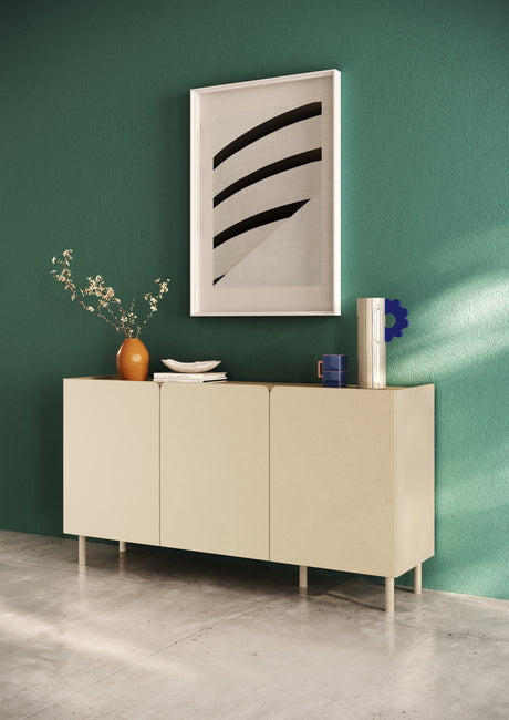 Bailey 150cm 3 Door Sideboard - Oak & Cream - FurniComp