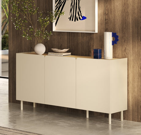 Bailey 150cm 3 Door Sideboard - Oak & Cream - FurniComp