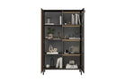 Bellagio 2 Door 100cm Glass Display Cabinet - Grey and Mercure Oak - FurniComp