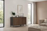 Bellagio 3 Door 150cm Ridged Sideboard - Grey and Mercure Oak - FurniComp