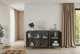 Bellagio 3 Door 150cm Ridged Sideboard - Grey and Mercure Oak - FurniComp