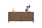 Bellagio 4 Door 200cm Ridged Sideboard – Grey and Mercure Oak - FurniComp