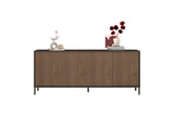 Bellagio 4 Door 200cm Ridged Sideboard – Grey and Mercure Oak - FurniComp