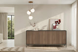 Bellagio 4 Door 200cm Ridged Sideboard – Grey and Mercure Oak - FurniComp