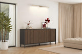 Bellagio 4 Door 200cm Ridged Sideboard – Grey and Mercure Oak - FurniComp