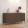 Bellagio 4 Door 200cm Ridged Sideboard – Grey and Mercure Oak - FurniComp