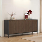 Bellagio 4 Door 200cm Ridged Sideboard – Grey and Mercure Oak - FurniComp