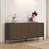 Bellagio 4 Door 200cm Ridged Sideboard – Grey and Mercure Oak - FurniComp