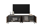 Bellagio 4 Door 200cm Ridged TV Stand - Grey and Mercure Oak - FurniComp