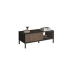 Bellagio Ridged Coffee Table with Door - Grey and Mercure Oak - FurniComp