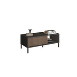 Bellagio Ridged Coffee Table with Door - Grey and Mercure Oak - FurniComp