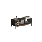 Bellagio Ridged Coffee Table with Door - Grey and Mercure Oak - FurniComp