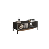 Bellagio Ridged Coffee Table with Door - Grey and Mercure Oak - FurniComp