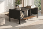 Bellagio Ridged Coffee Table with Door - Grey and Mercure Oak - FurniComp