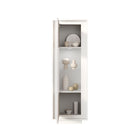 Berlin 1 Door 67cm Matt White Glass Display Cabinet - FurniComp