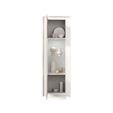 Berlin 1 Door 67cm Matt White Glass Display Cabinet - FurniComp