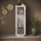 Berlin 1 Door 67cm Cashmere Glass Display Cabinet - FurniComp