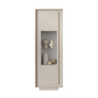 Berlin 1 Door 67cm Cashmere Glass Display Cabinet - FurniComp