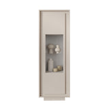 Berlin 1 Door 67cm Cashmere Glass Display Cabinet - FurniComp