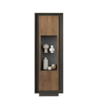 Berlin 1 Door 67cm Grey and Mercure Oak Glass Display Cabinet - FurniComp