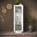Berlin 1 Door 67cm Matt White and Concrete Grey Glass Display Cabinet - FurniComp