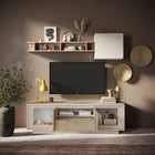 Berlin 2 Door 1 Drawer 180cm Cashmere and Cadiz Oak TV Stand - FurniComp
