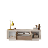 Berlin 2 Door 1 Drawer 180cm Cashmere and Mercure Oak TV Stand - FurniComp