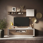 Berlin 2 Door 1 Drawer 180cm Cashmere and Mercure Oak TV Stand - FurniComp