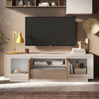 Berlin 2 Door 1 Drawer 180cm Cashmere and Mercure Oak TV Stand - FurniComp