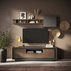 Berlin 2 Door 1 Drawer 180cm Grey and Mercure Oak TV Stand - FurniComp