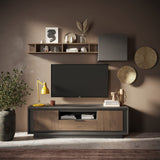 Berlin 2 Door 1 Drawer 180cm Grey and Mercure Oak TV Stand - FurniComp