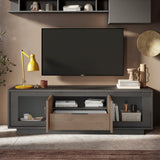 Berlin 2 Door 1 Drawer 180cm Grey and Mercure Oak TV Stand - FurniComp