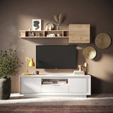 Berlin 2 Door 1 Drawer 180cm Matt White TV Stand - FurniComp