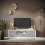 Berlin 2 Door 1 Drawer 180cm Matt White and Concrete Grey TV Stand - FurniComp