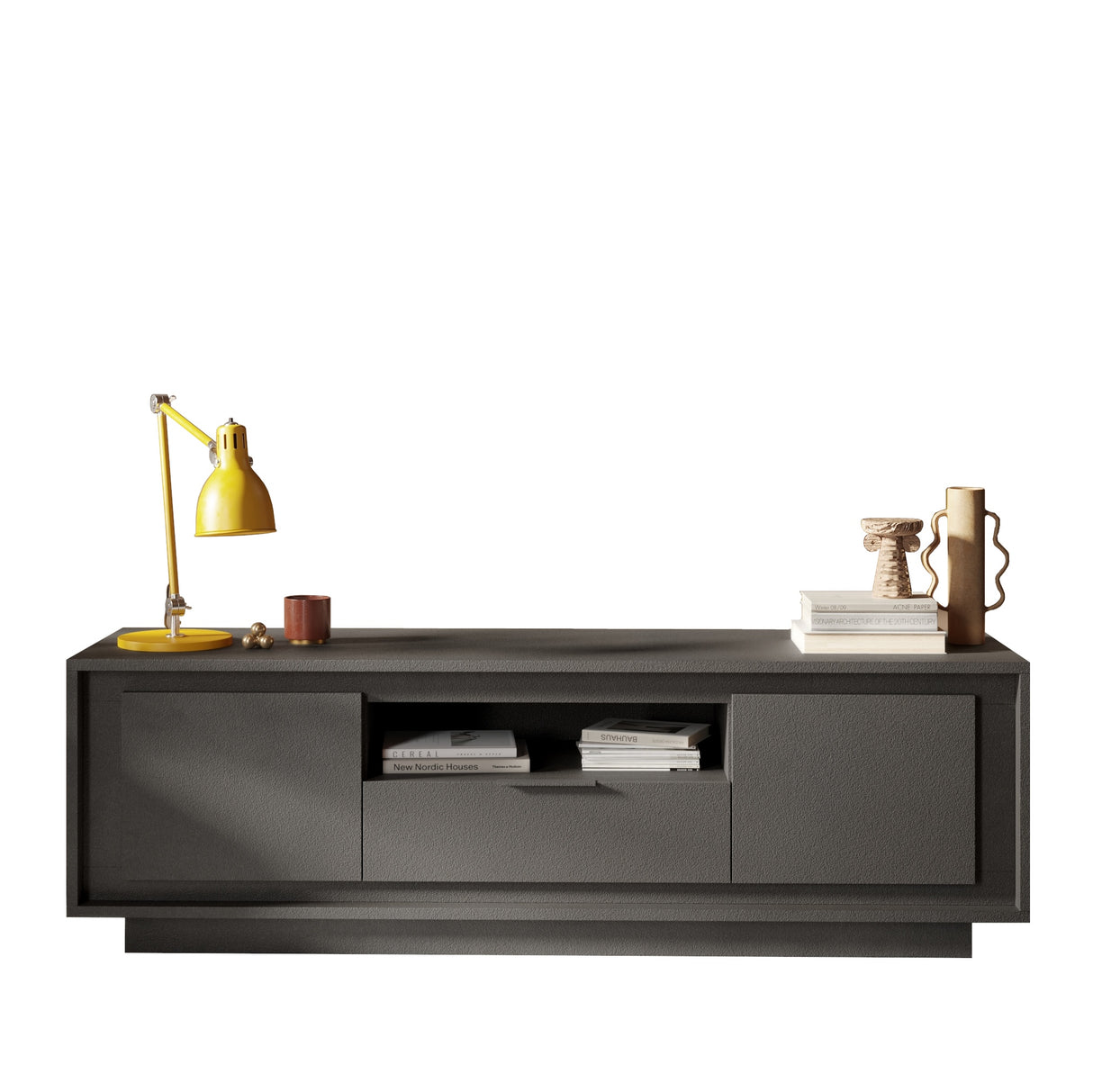 Berlin 2 Door 1 Drawer 180cm Grey TV Stand - FurniComp