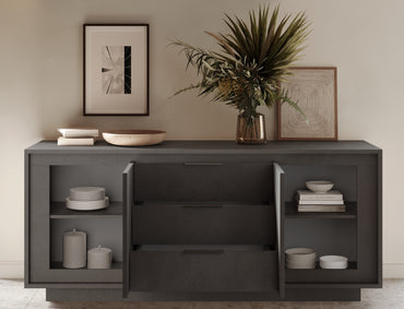 Berlin 2 Door 3 Drawer 180cm Grey Sideboard - FurniComp