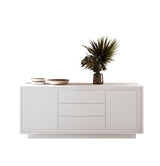 Berlin 2 Door 3 Drawer 180cm Matt White Sideboard - FurniComp