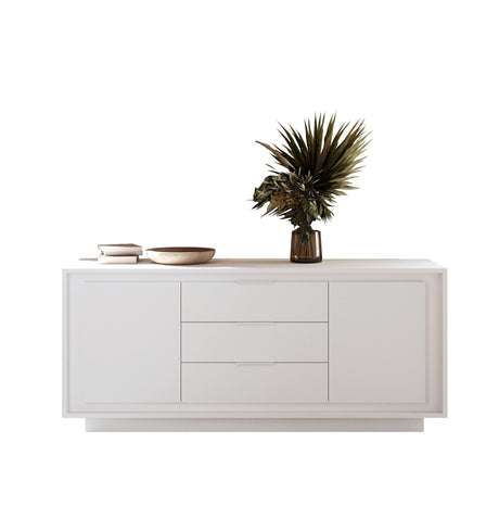 Berlin 2 Door 3 Drawer 180cm Matt White Sideboard - FurniComp