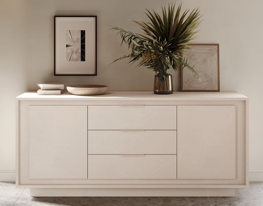 Berlin 2 Door 3 Drawer 180cm Cashmere Sideboard - FurniComp